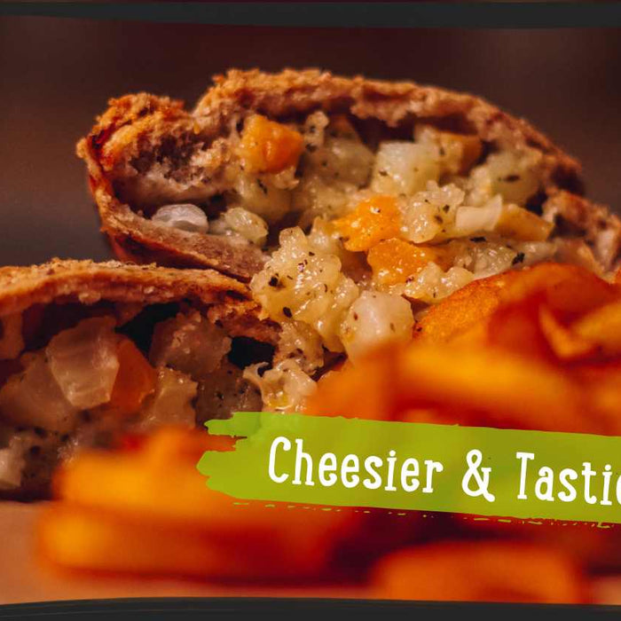 Cheese and onion pasty made with wholemeal pastry - Chunk of Devon