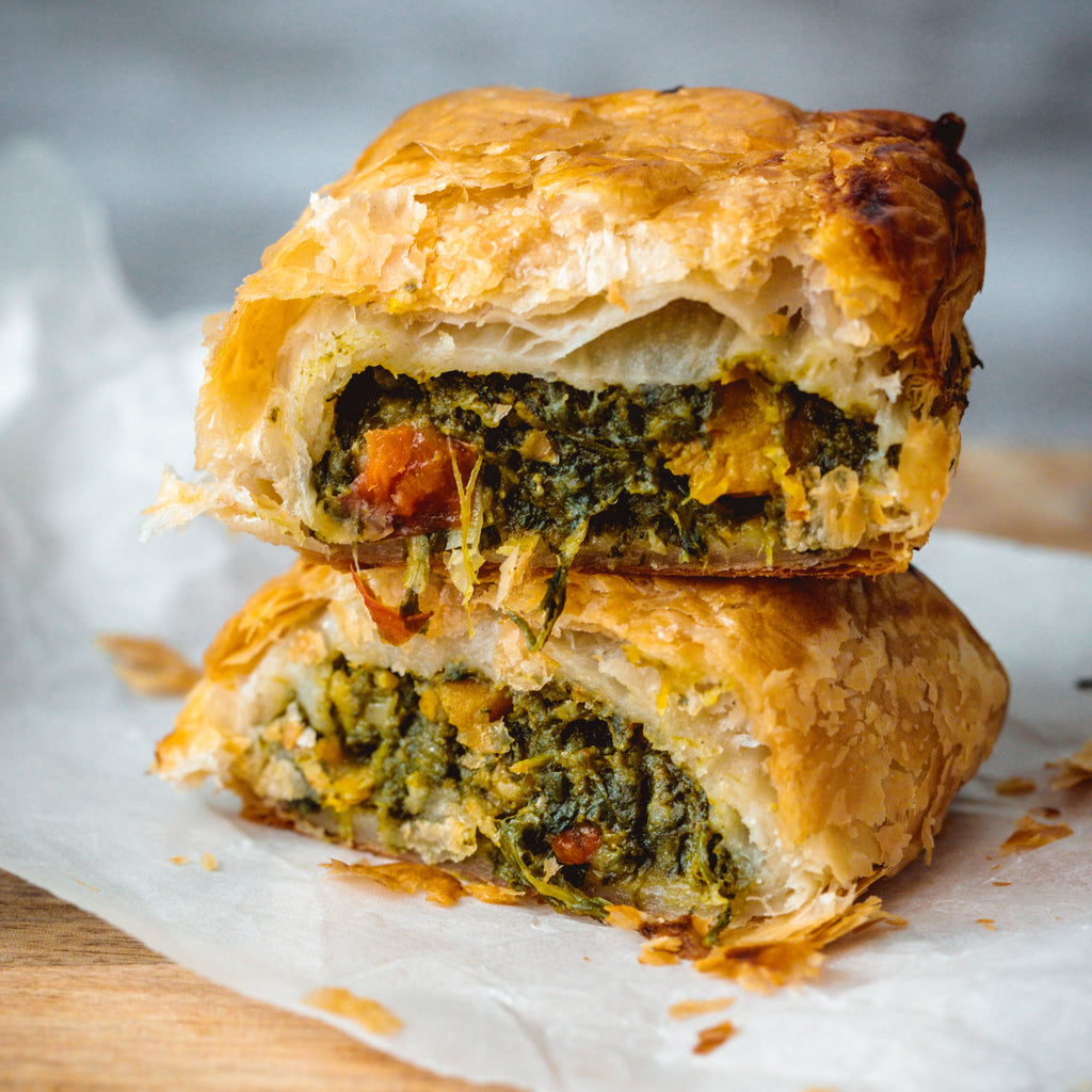 Spinach Squash & Goats Cheese Rolls