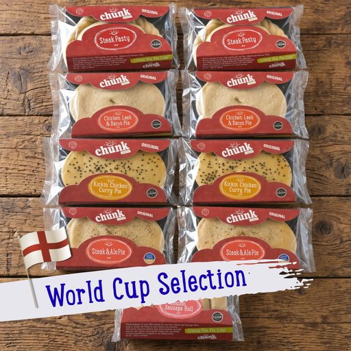 Selection of Pies and pasties to celebrate the FIFA world cup 2026. Nine Products in total for a special price.