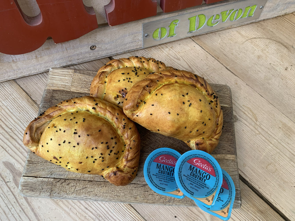 Free Pot of Geeta's Mango Chutney with Butter Chicken Pasties
