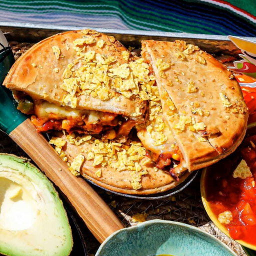 chilli con carne pie tortilla cheese