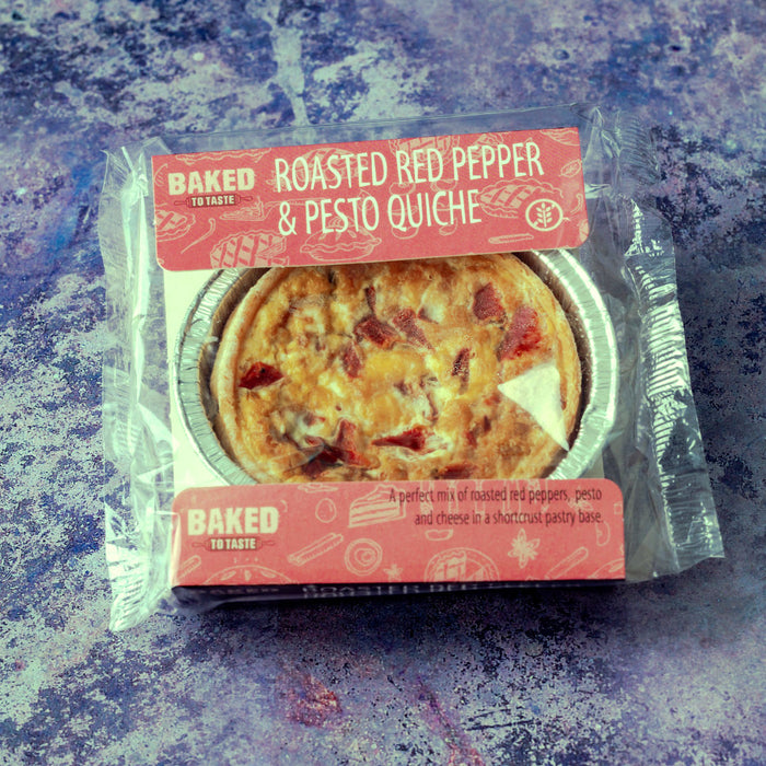 Chunk Gluten Free Roasted Red Pepper and Pesto Quiche