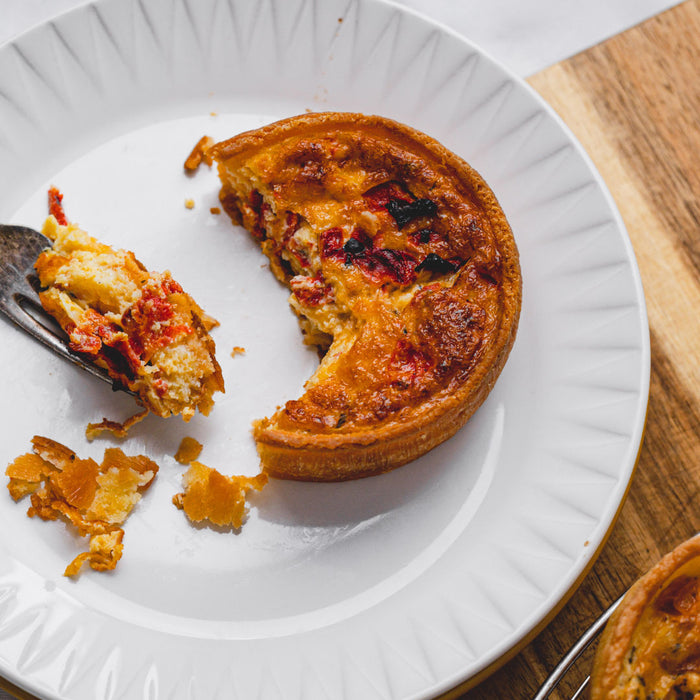 Chunk Gluten Free Roasted Red Pepper and Pesto Quiche